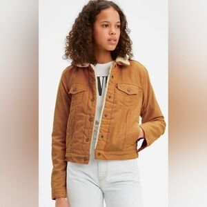 Forever 21  Cropped Cordoroy Sharpa Lined Jacket